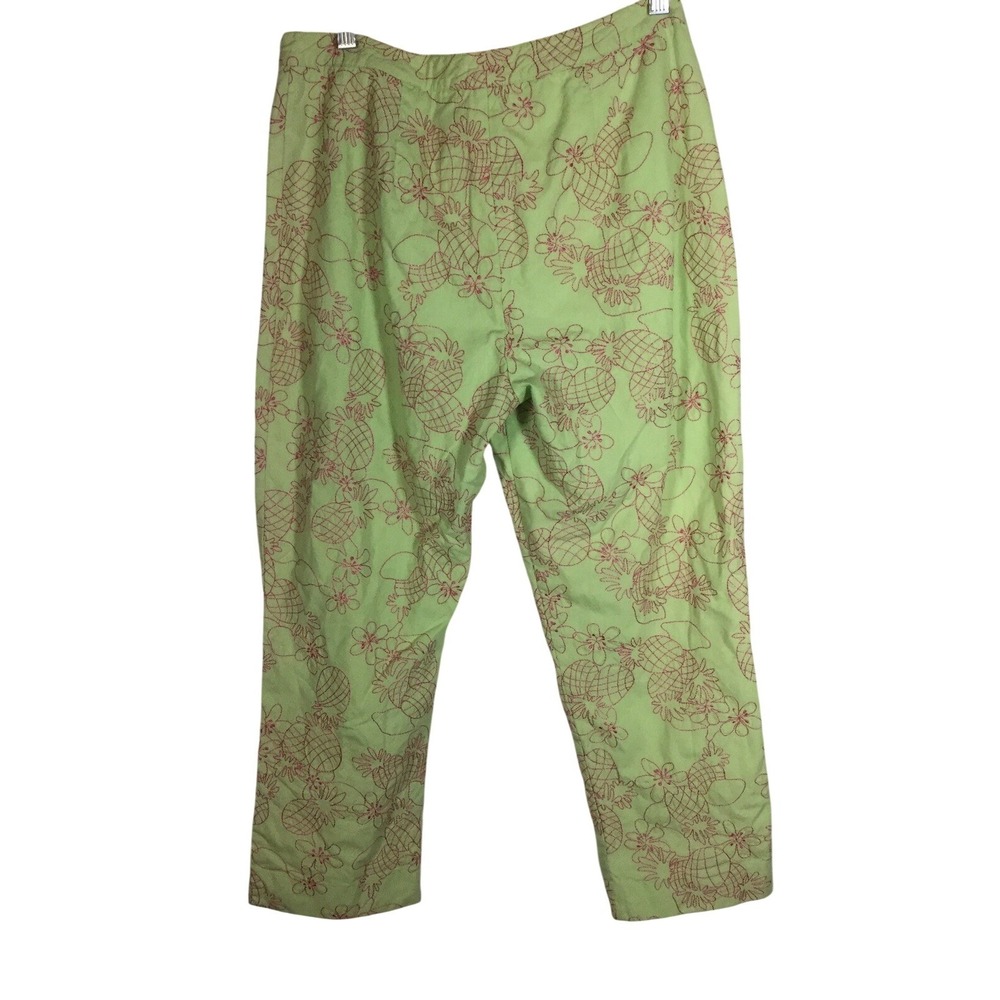 Lilly Pulitzer Size 6 stitched Capri Pants red Green Floral Tropical Pineapple